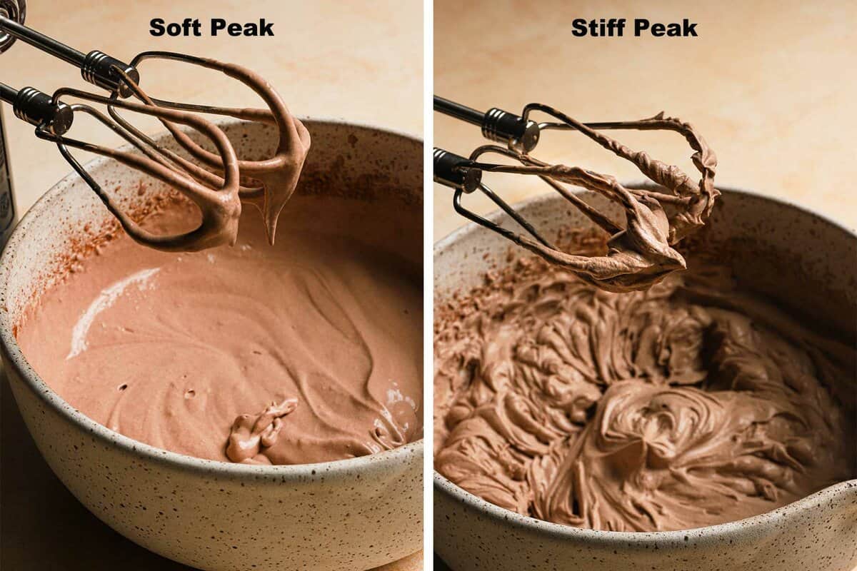 soft vs. stiff peak whipped cream