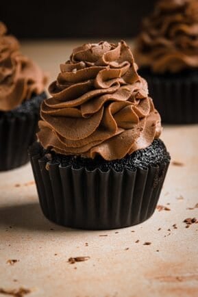 chocolate cupcakes with chocolate cream frosting