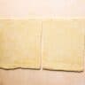 dough cut into two squares