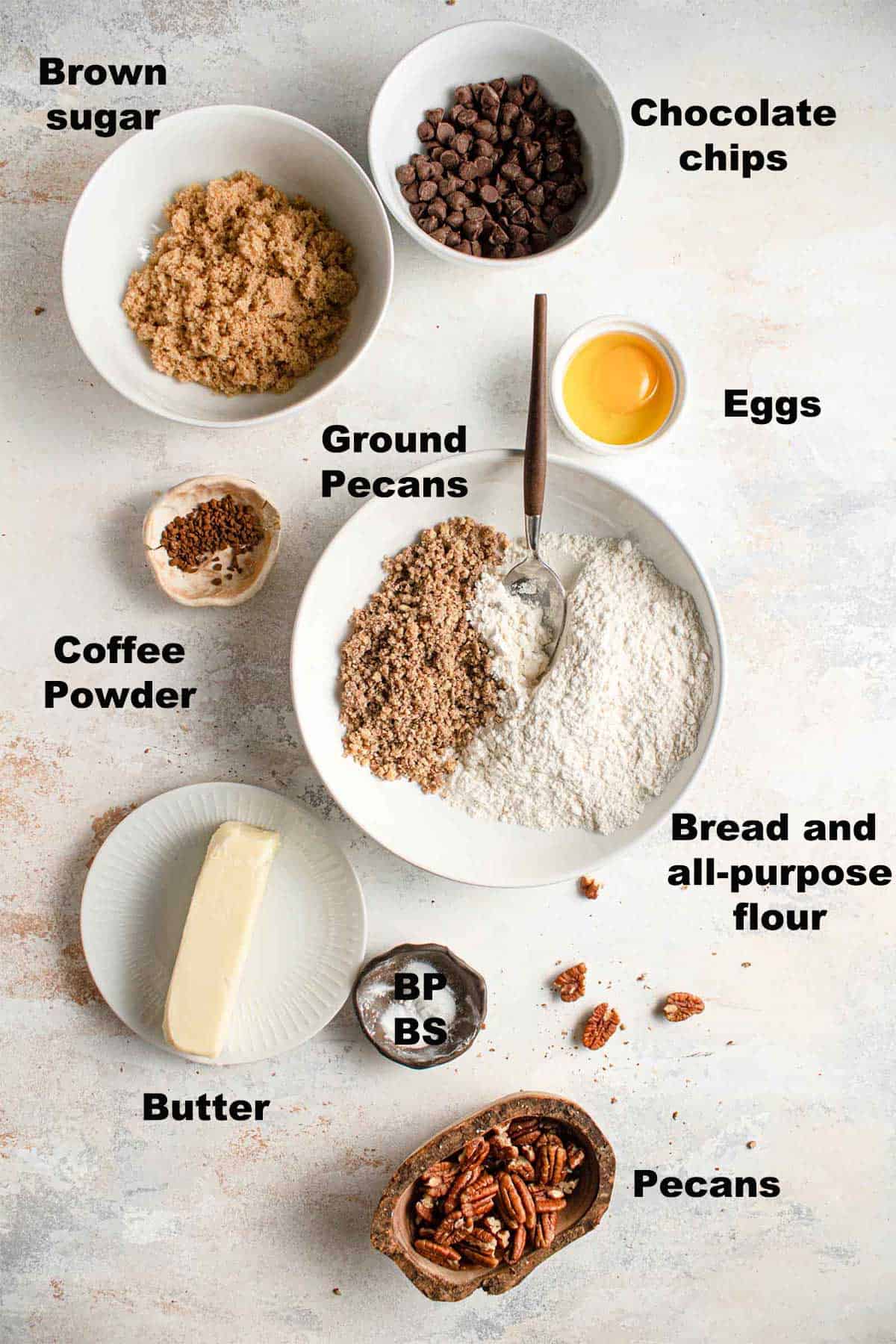 Ingredients to make cookies