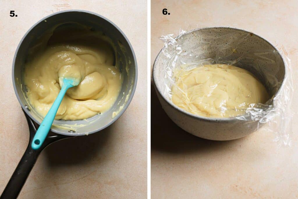 Thickening and chilling pastry cream