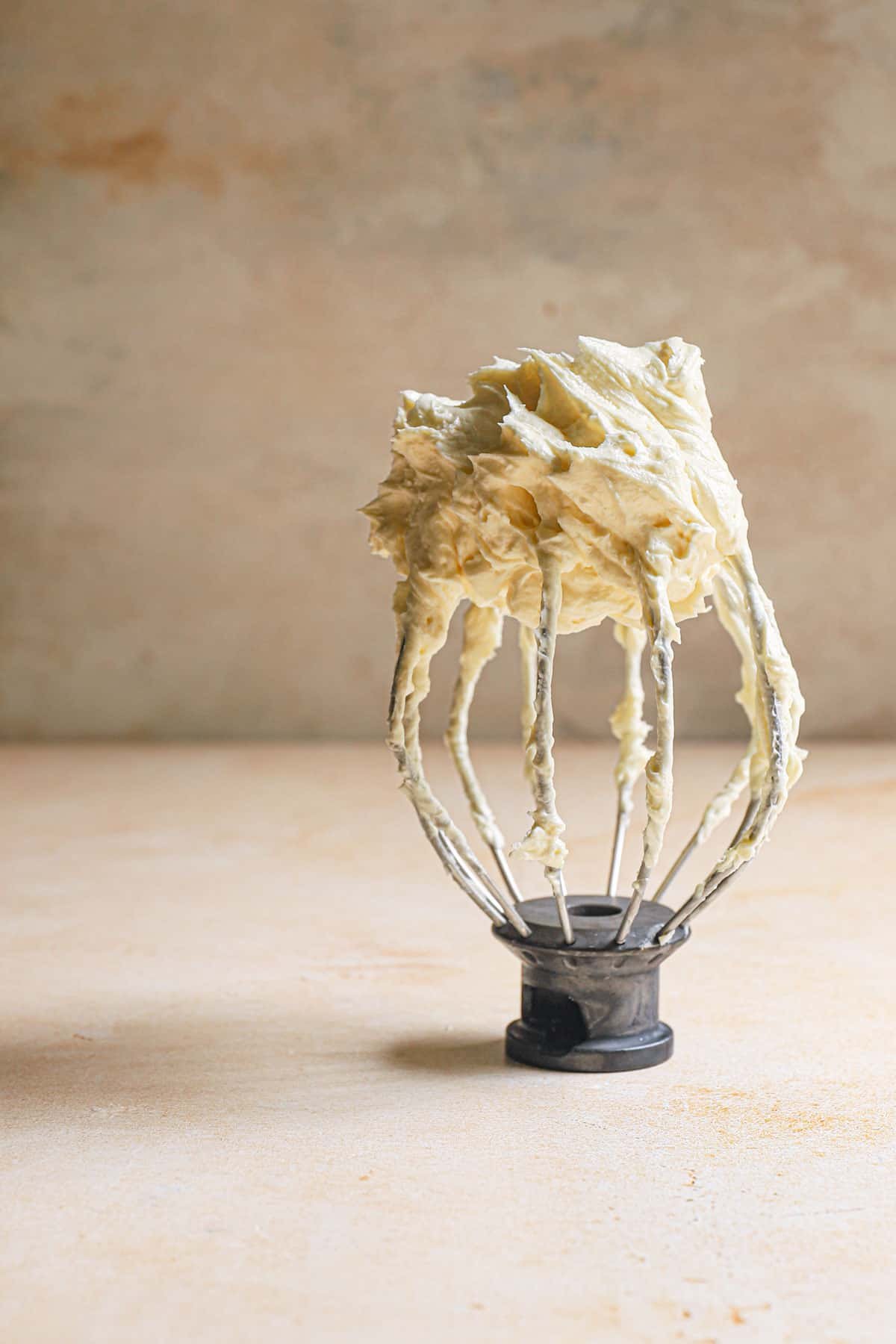 A whisk with mousseline cream