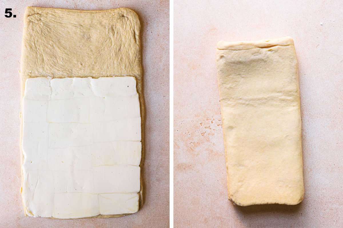 Folding dough into thirds