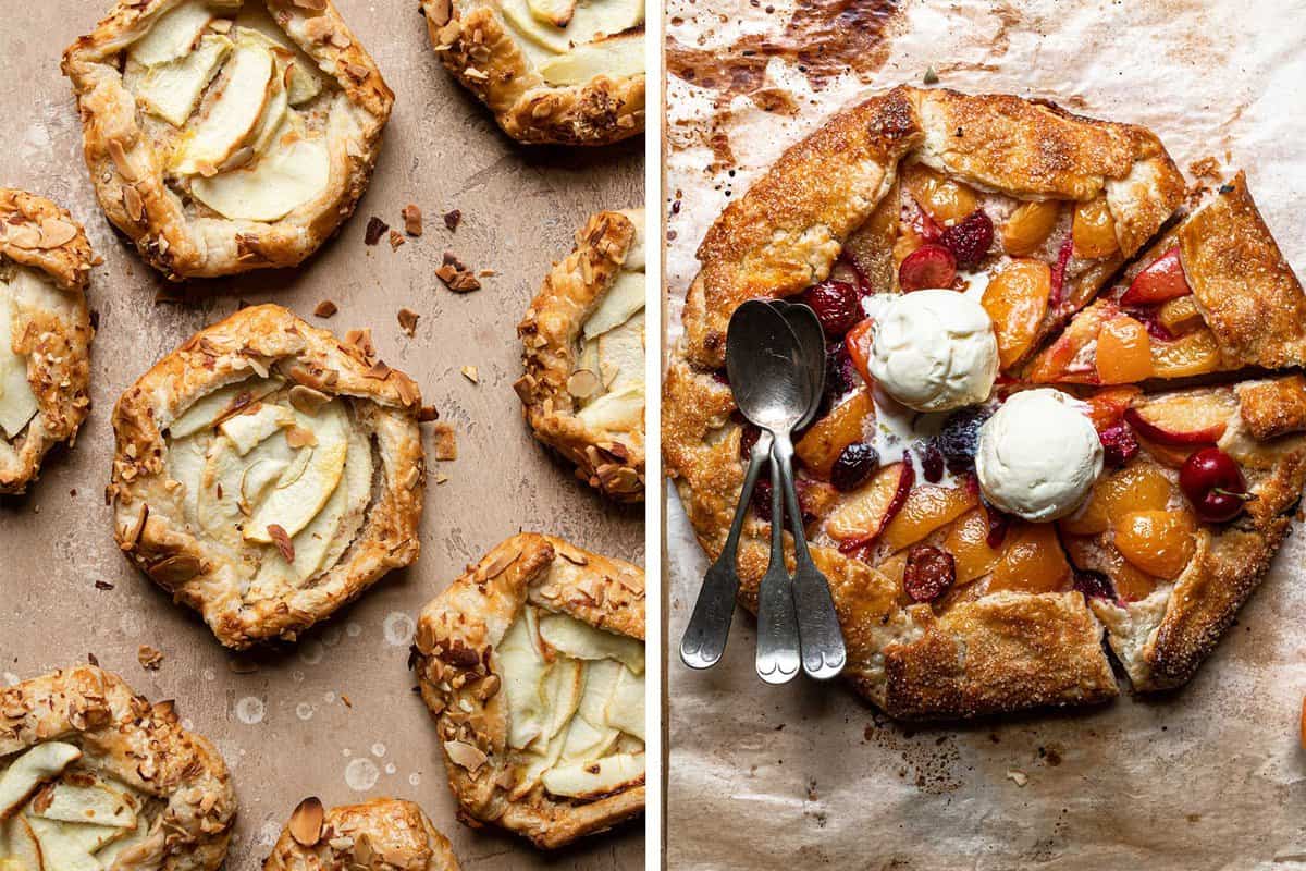 mini apple galettes and fruit galette