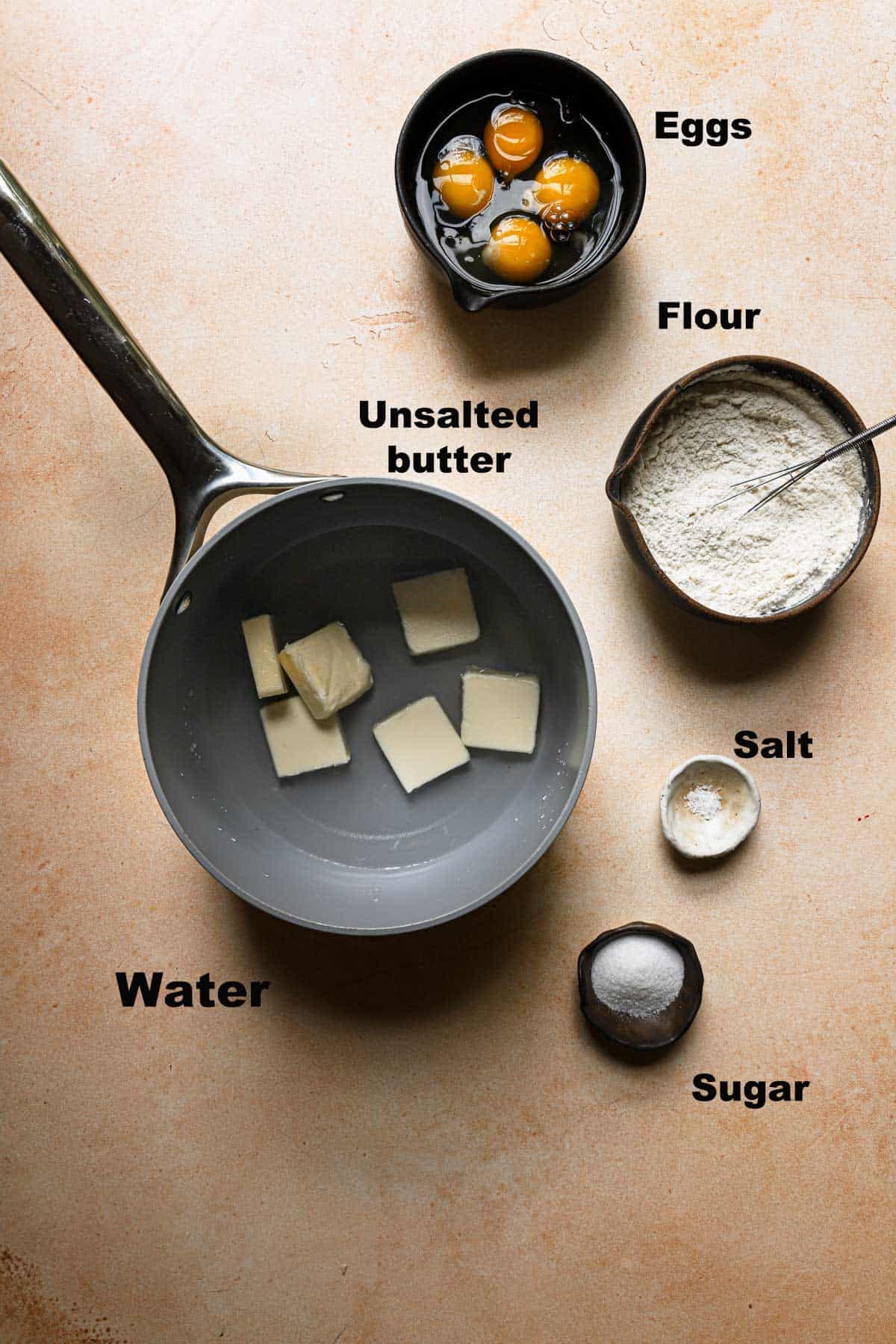 Ingredients to make italian donuts