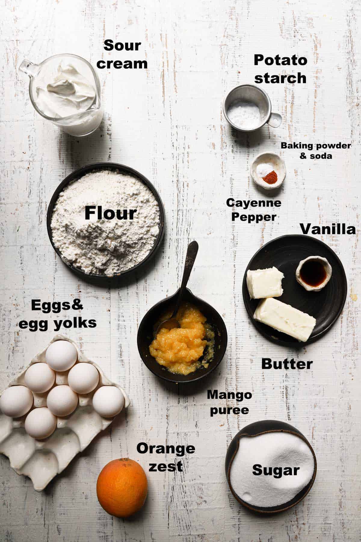ingredients to make mango pound cake