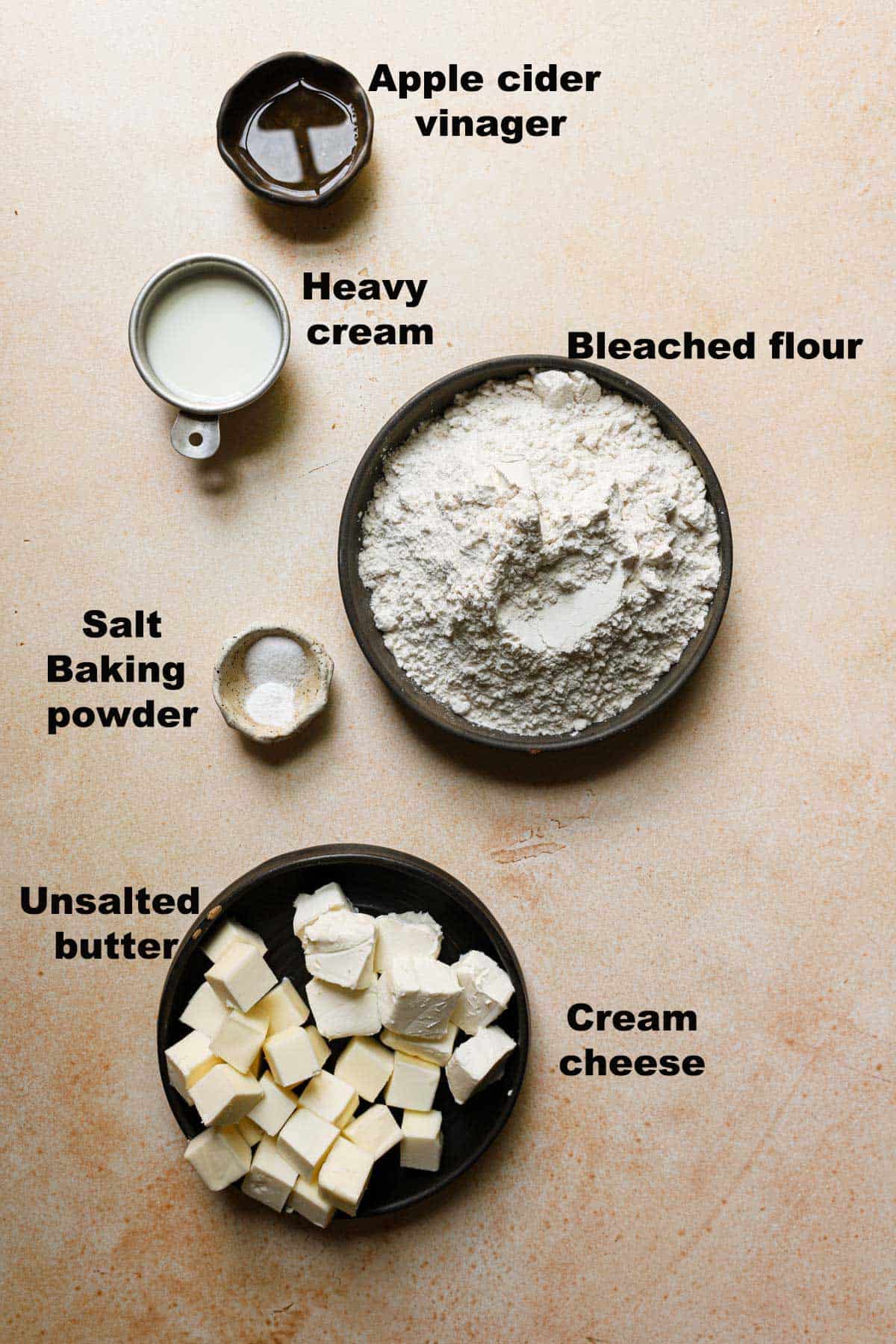Ingredients to make crust