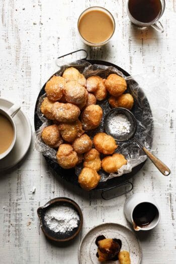 italian donuts with coffee cups