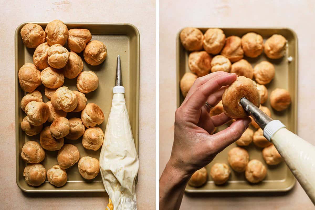 how to fill st.joseph's cream puffs