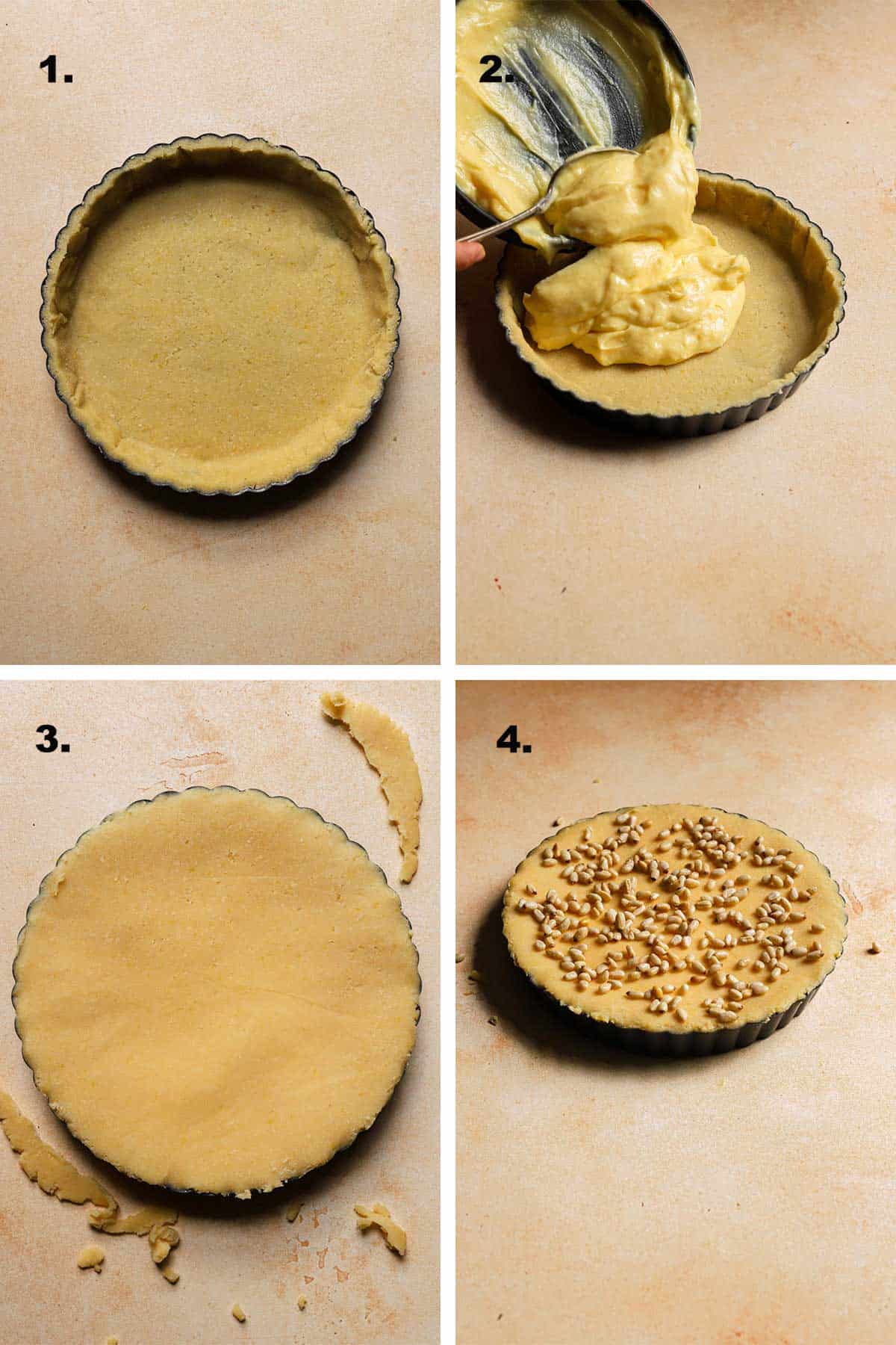how to assemble torta della nonna