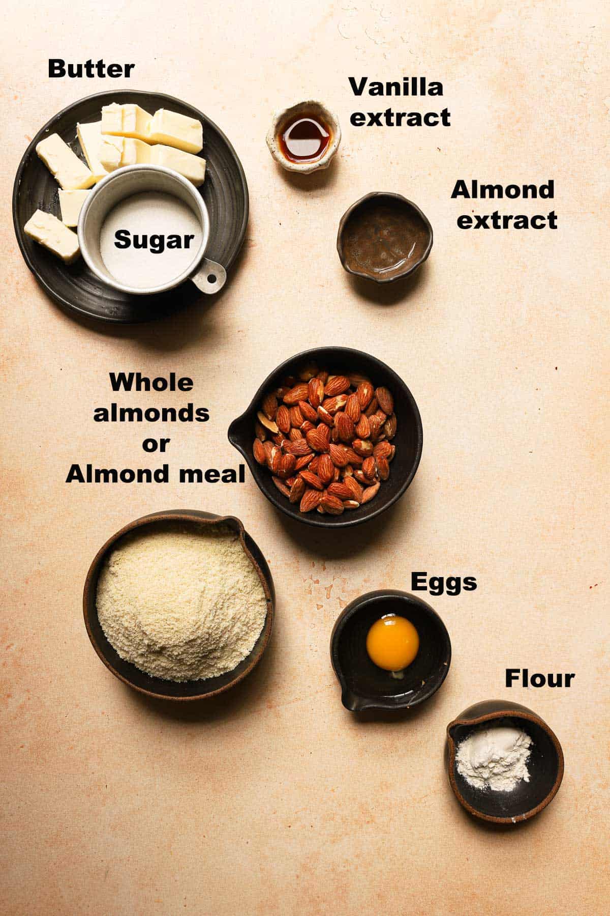 ingredients to make frangipane creme