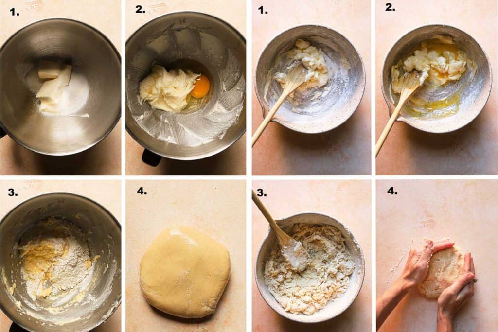 making sweet short crust pastry using a stand mixer and a bowl