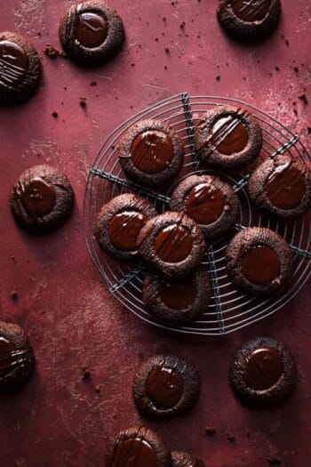 thumbprint cookies with chocolate
