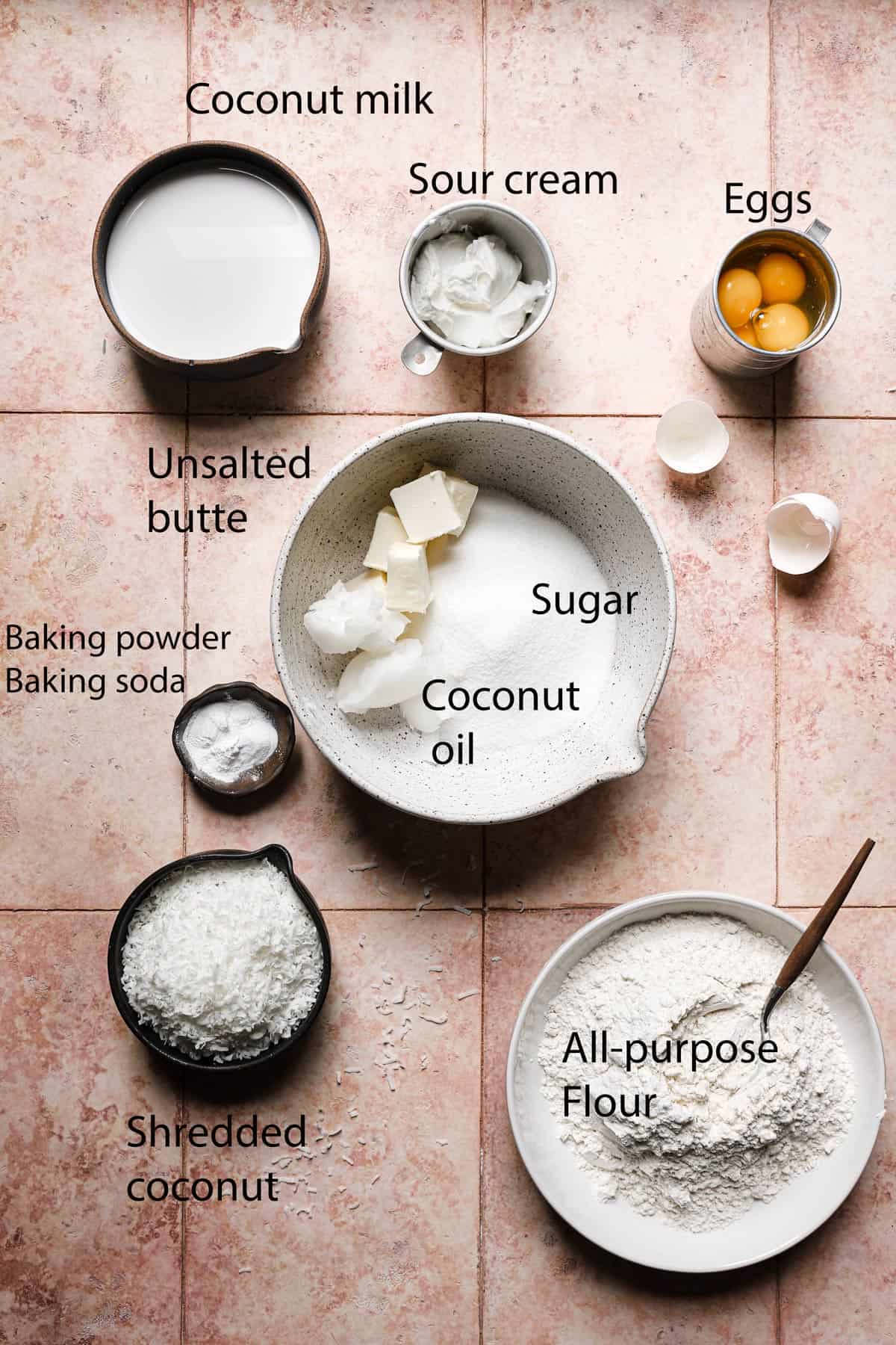 ingredients to make coconut cake
