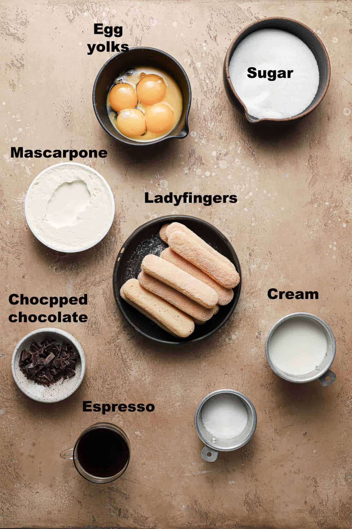 Ingredients to make no bake dessert 