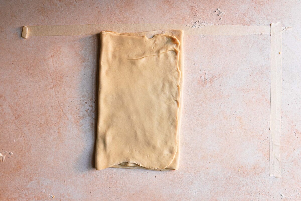 folded croissants dough.