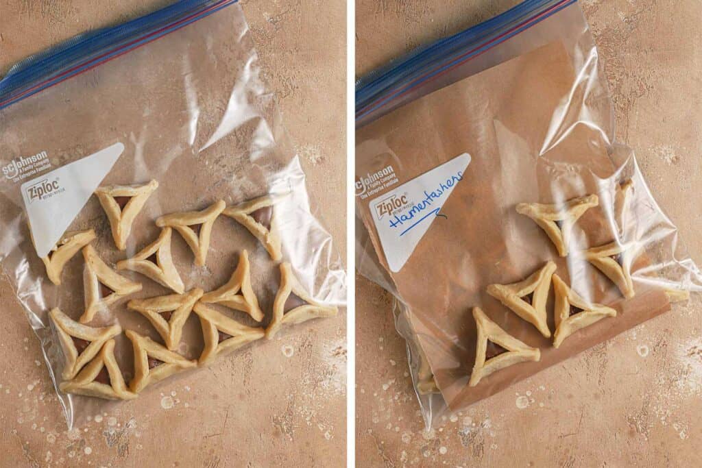 How to freeze unbaked triangle cookies for Purim