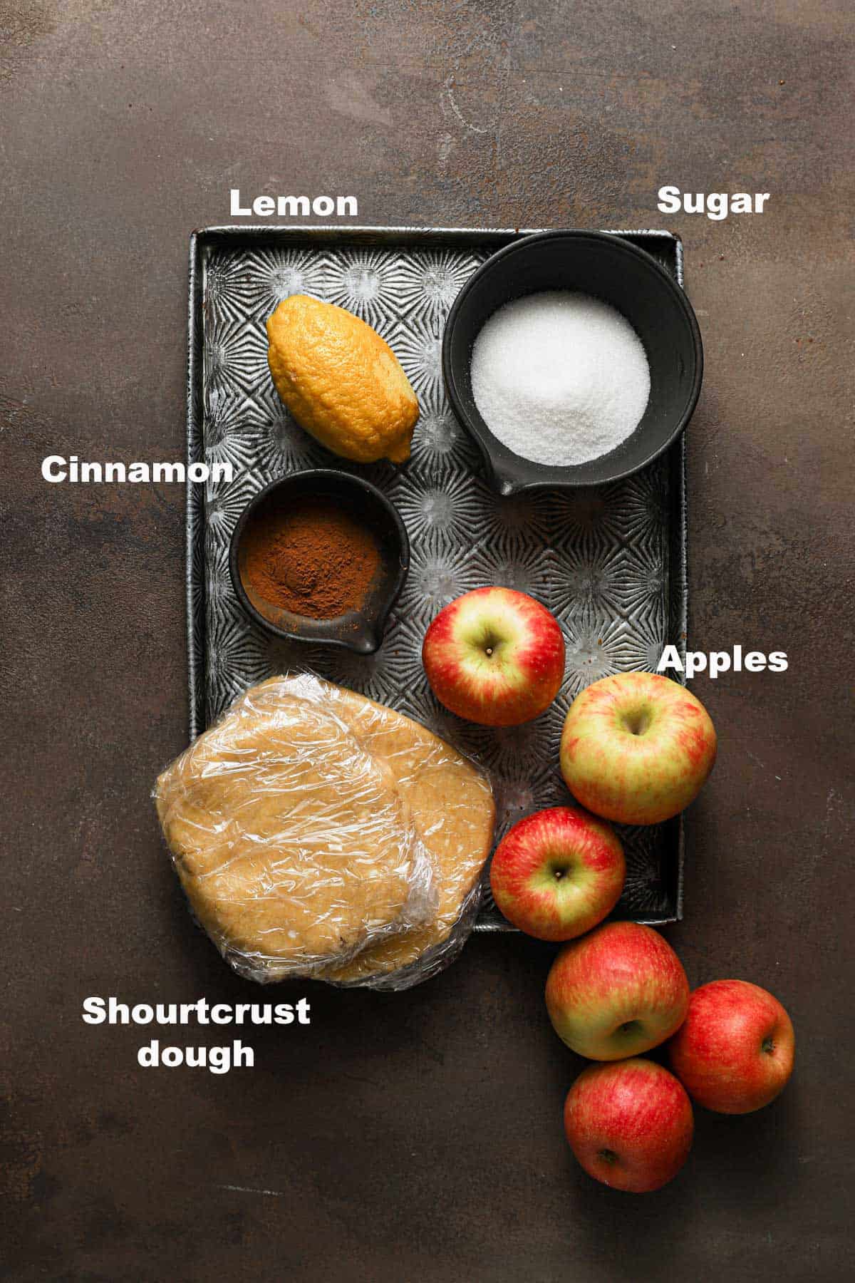 ingredients for Italian apple tart