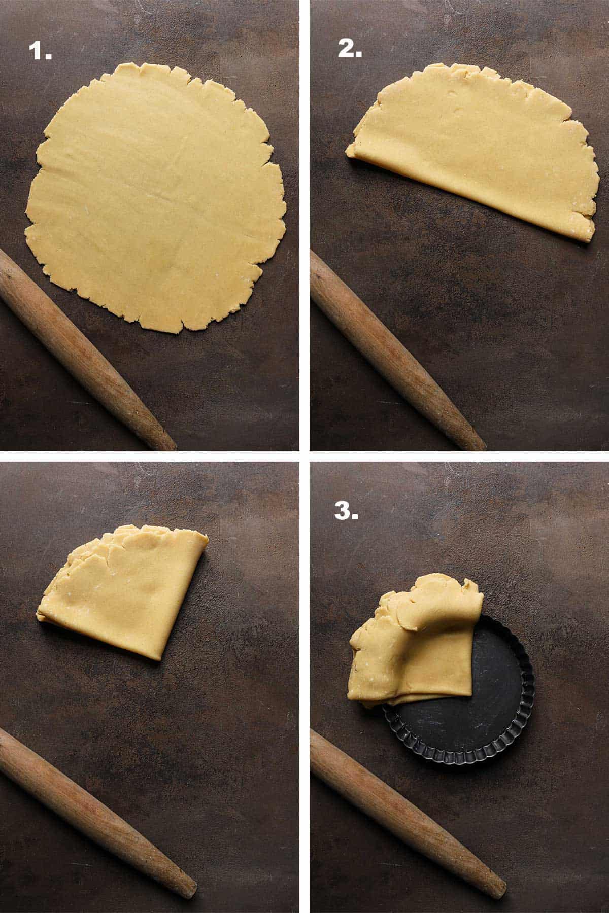 steps to roll and line a pan with italian shortcrust