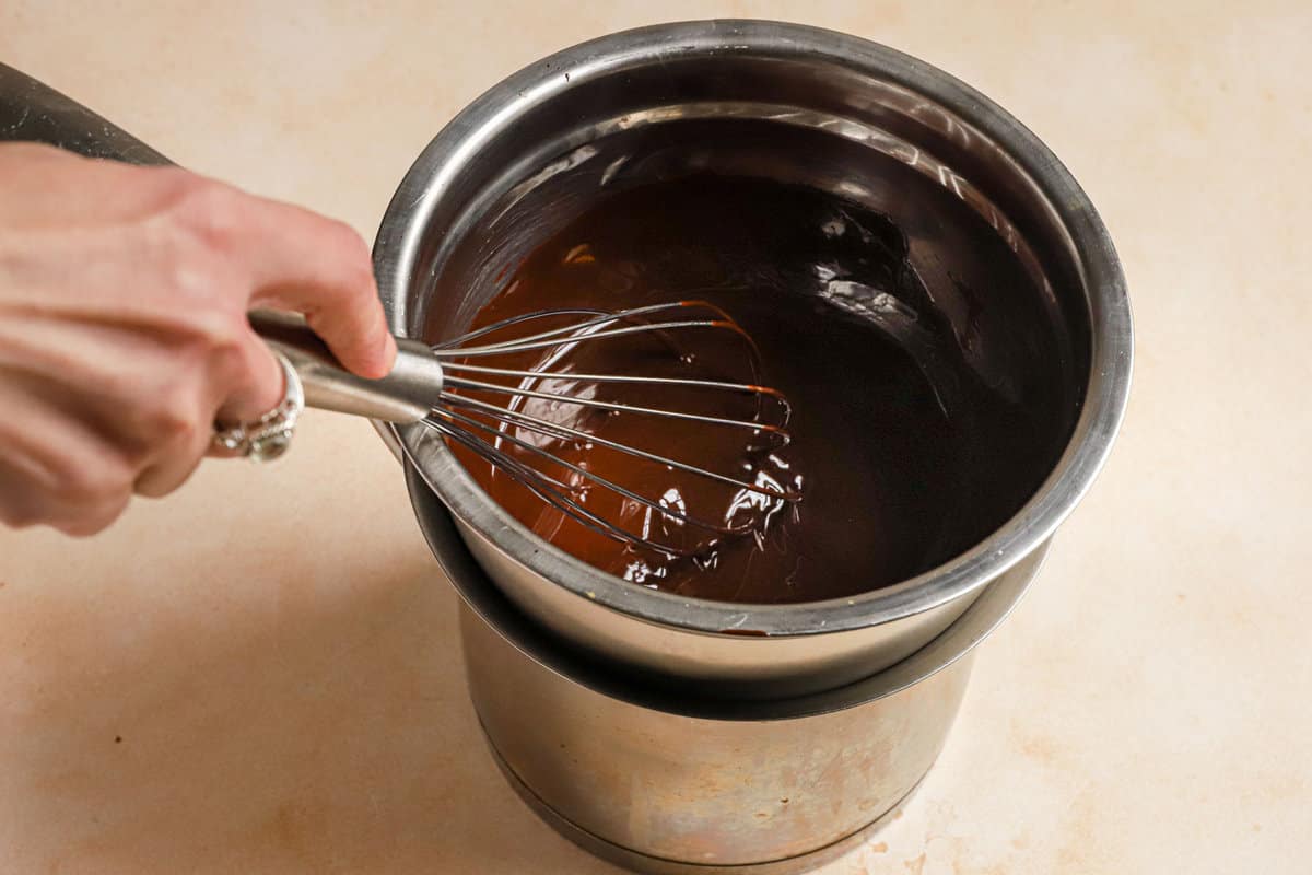 melting chocolate over a double boiler 