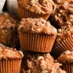 carrot muffins with crispy streusel topping.