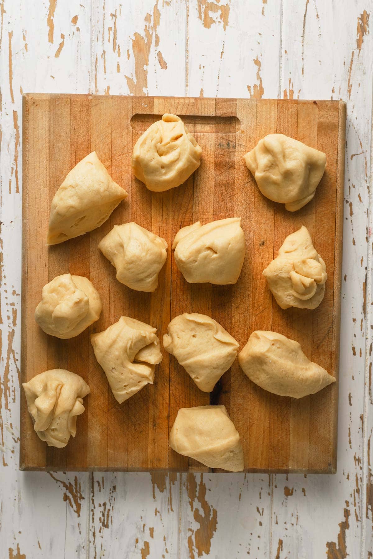 12 pieces of dough.