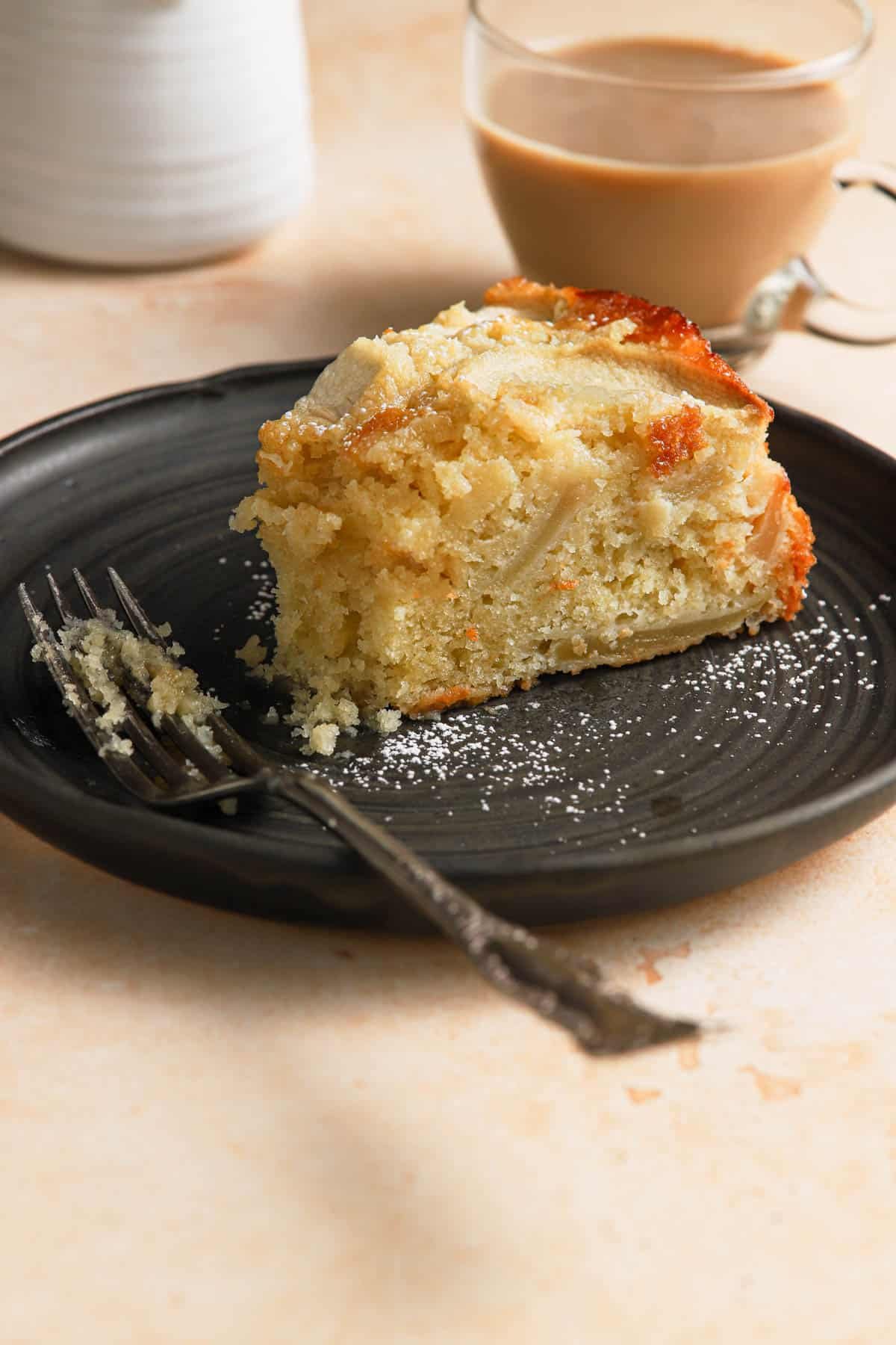 a slice of italian apple cake