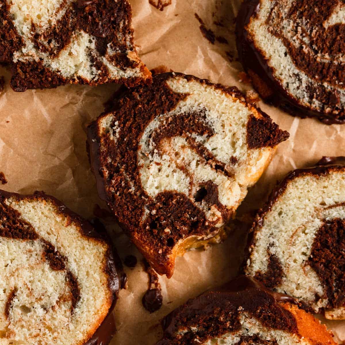 Moist Marble Pound Cake (one batter)