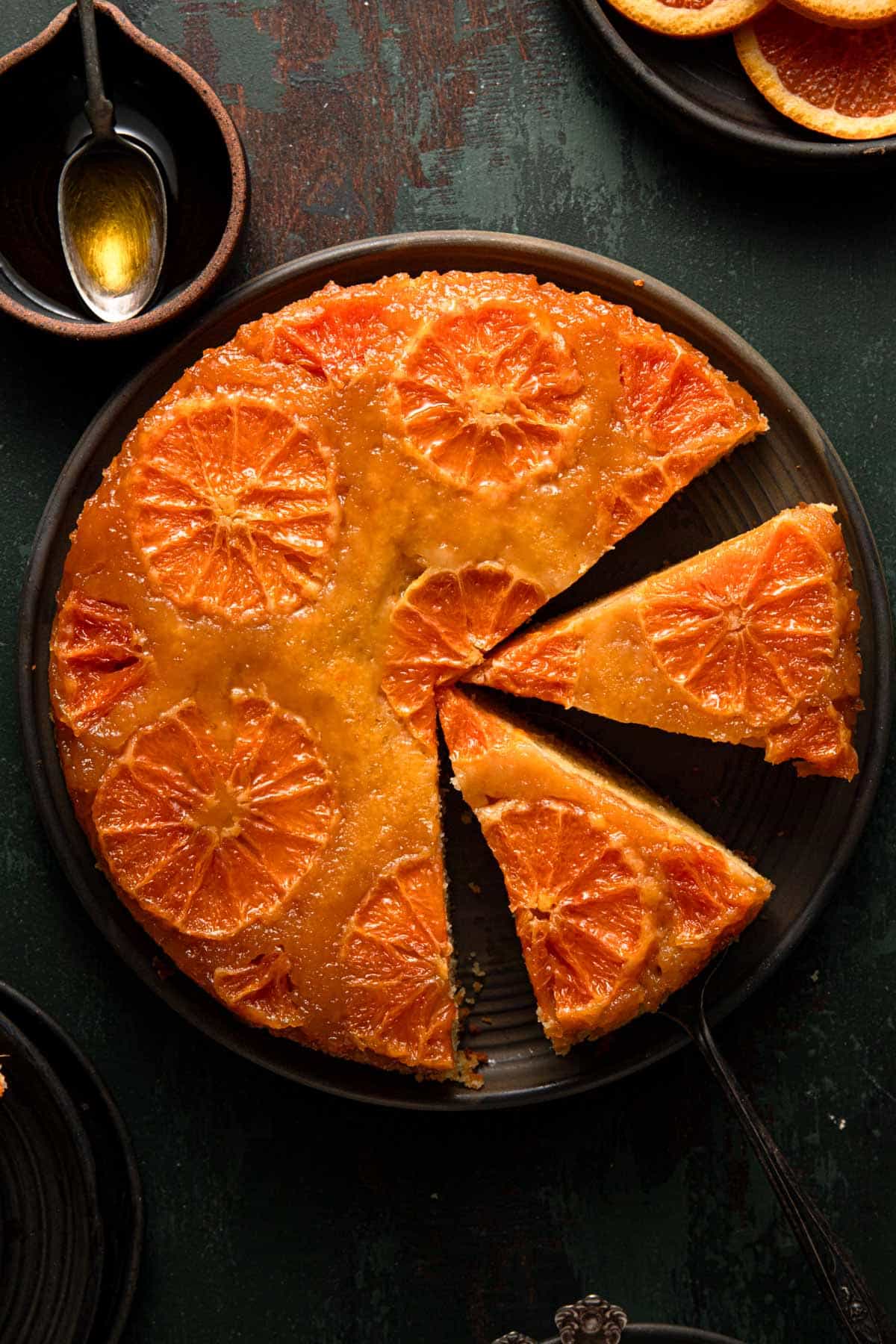 a citrus cake on a plate.
