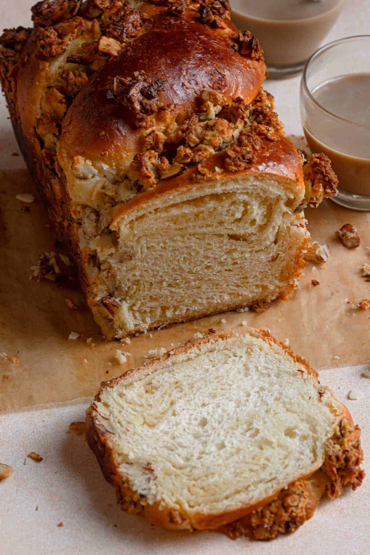 Sliced almond babka.