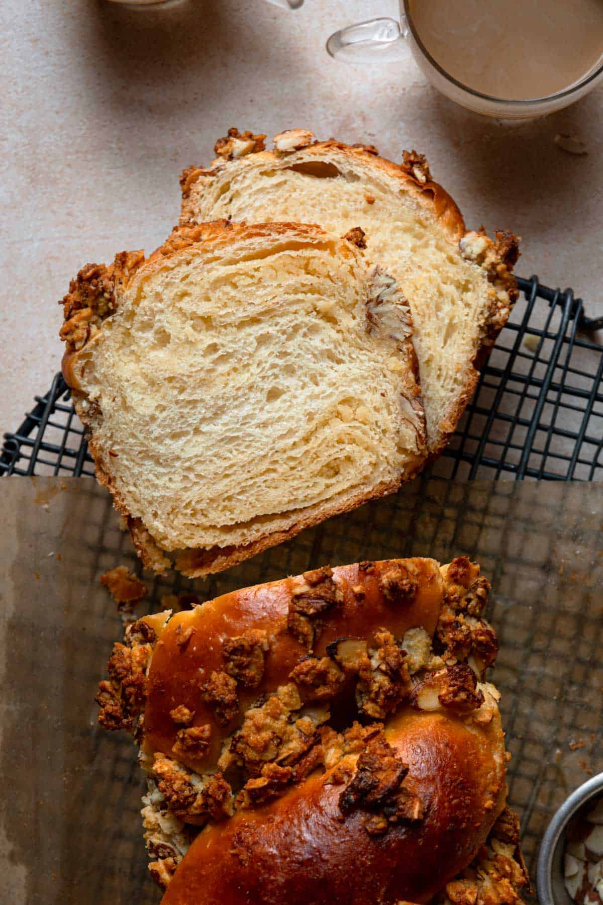 Sliced almond babka.
