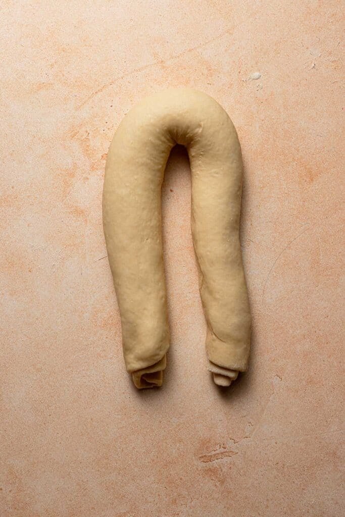 A U shape dough log.