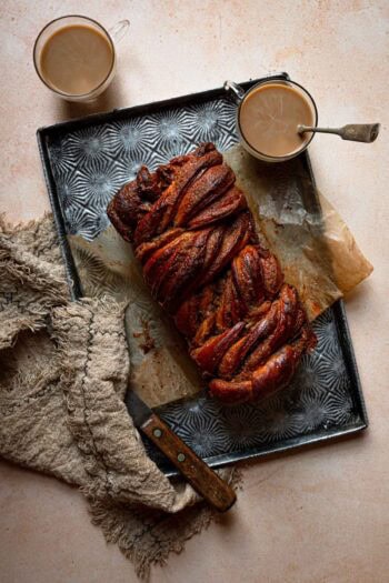 Jewish cinnamon babka bread.