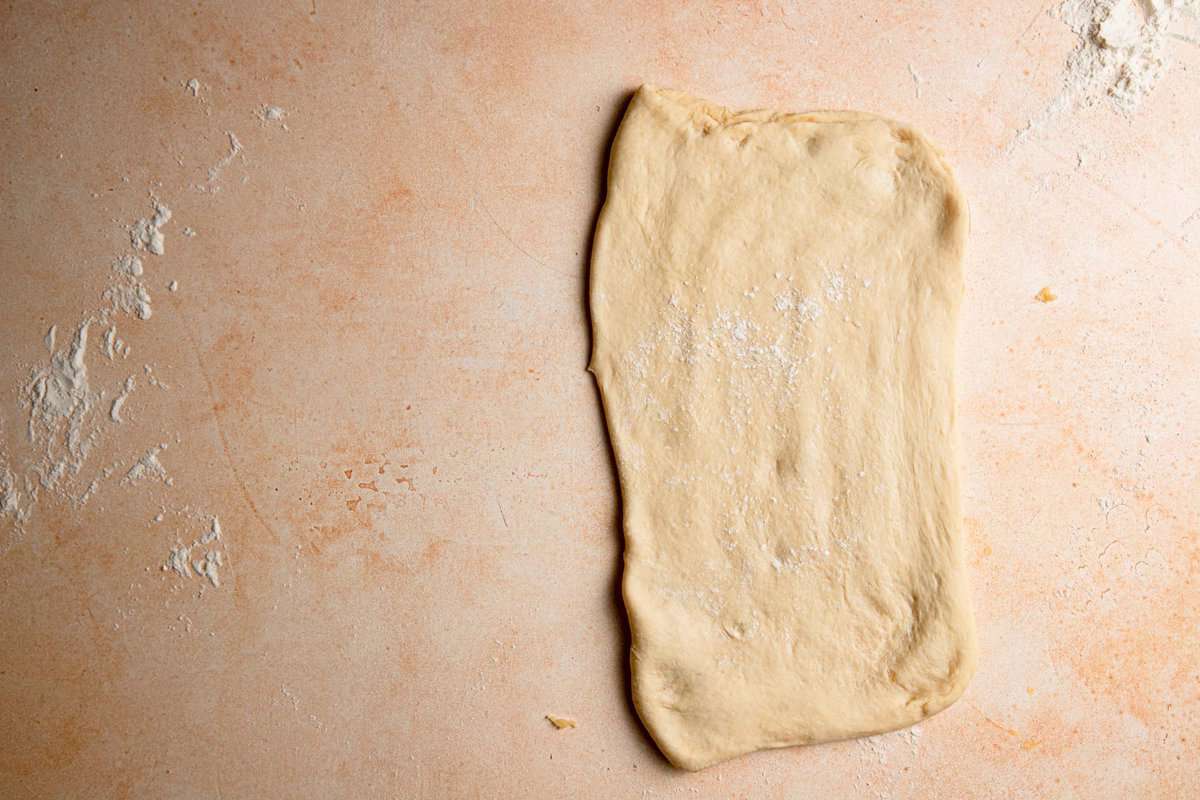 A dough folded in half.
