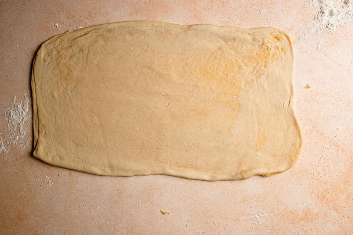 A rectangle dough.
