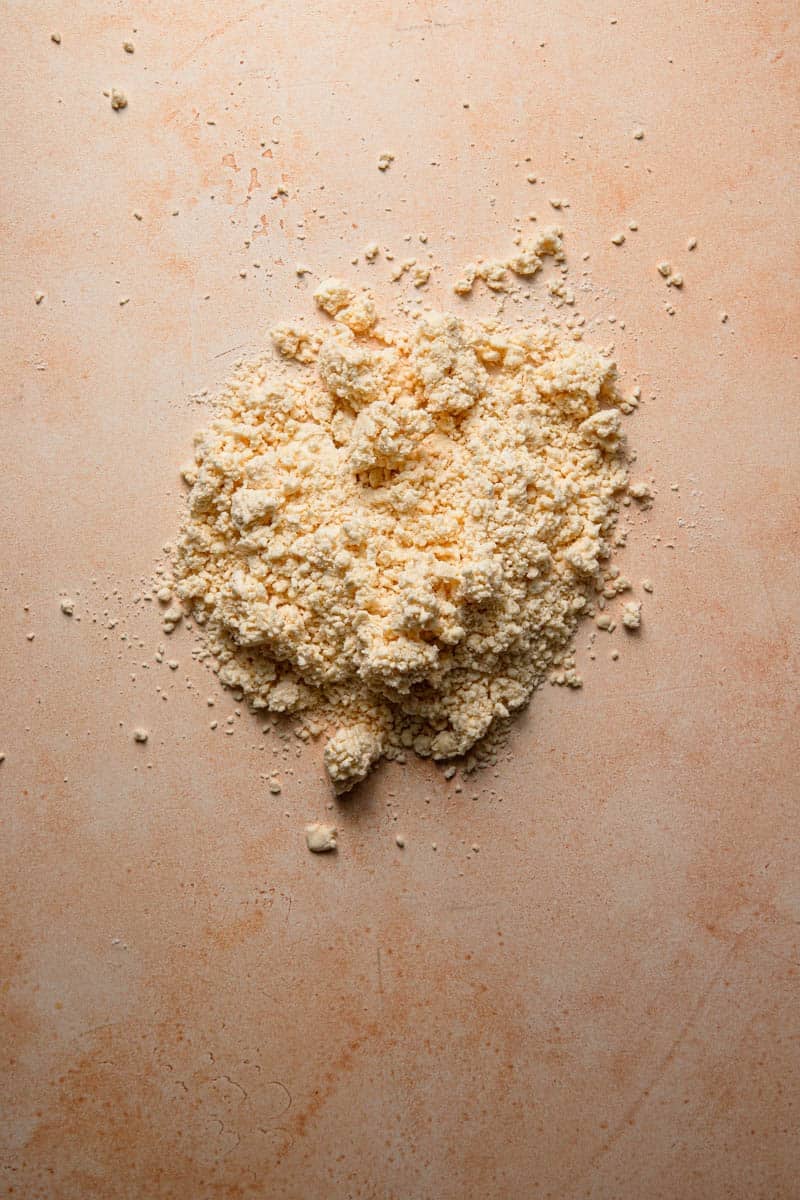 Crumbly mixture.