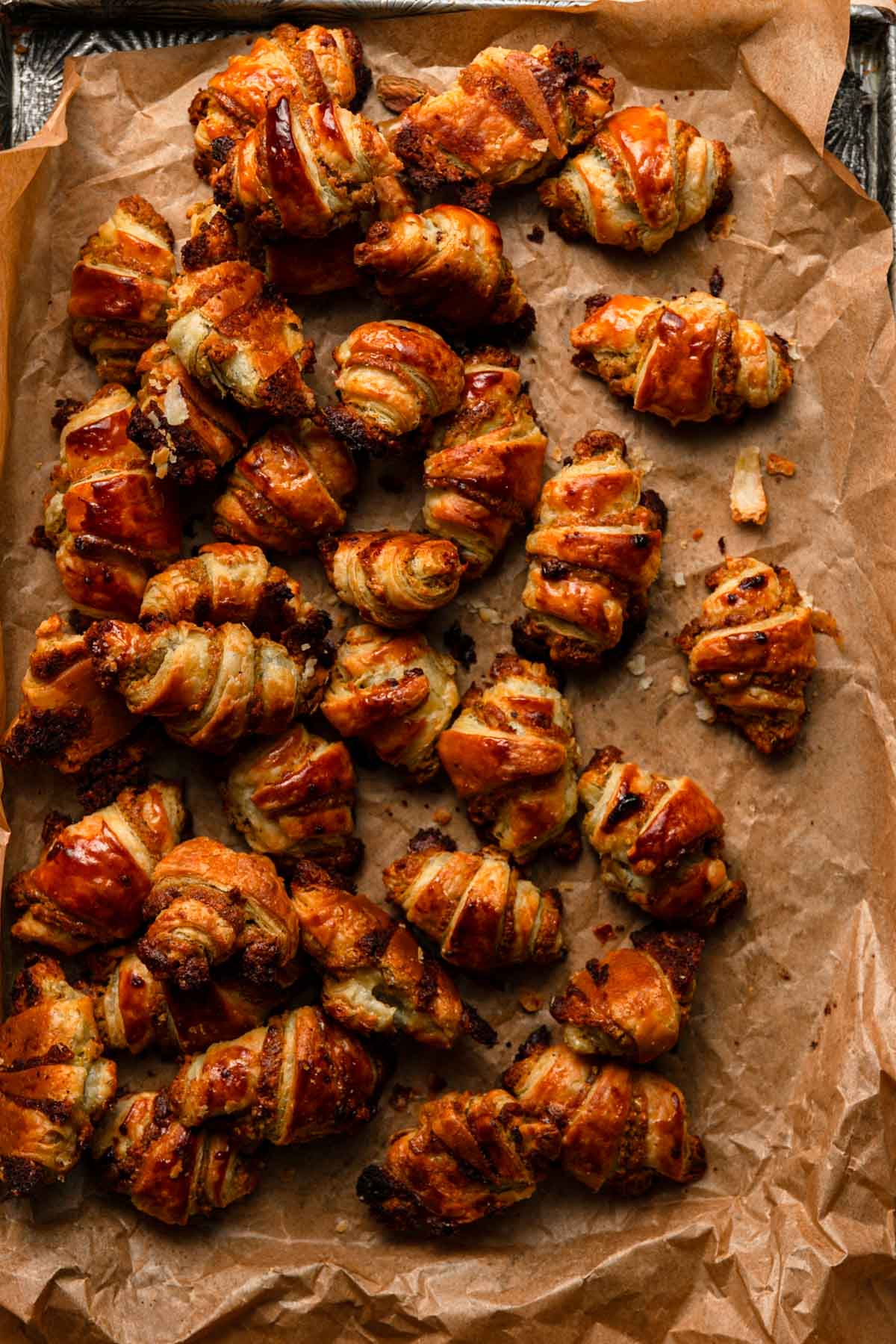 Pistachio rugelach crescents.
