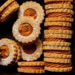 pistachio cookies filled with pistachio caramel cream.