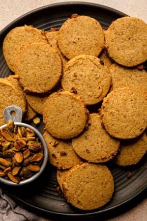 Pistachio shortbread cookies.