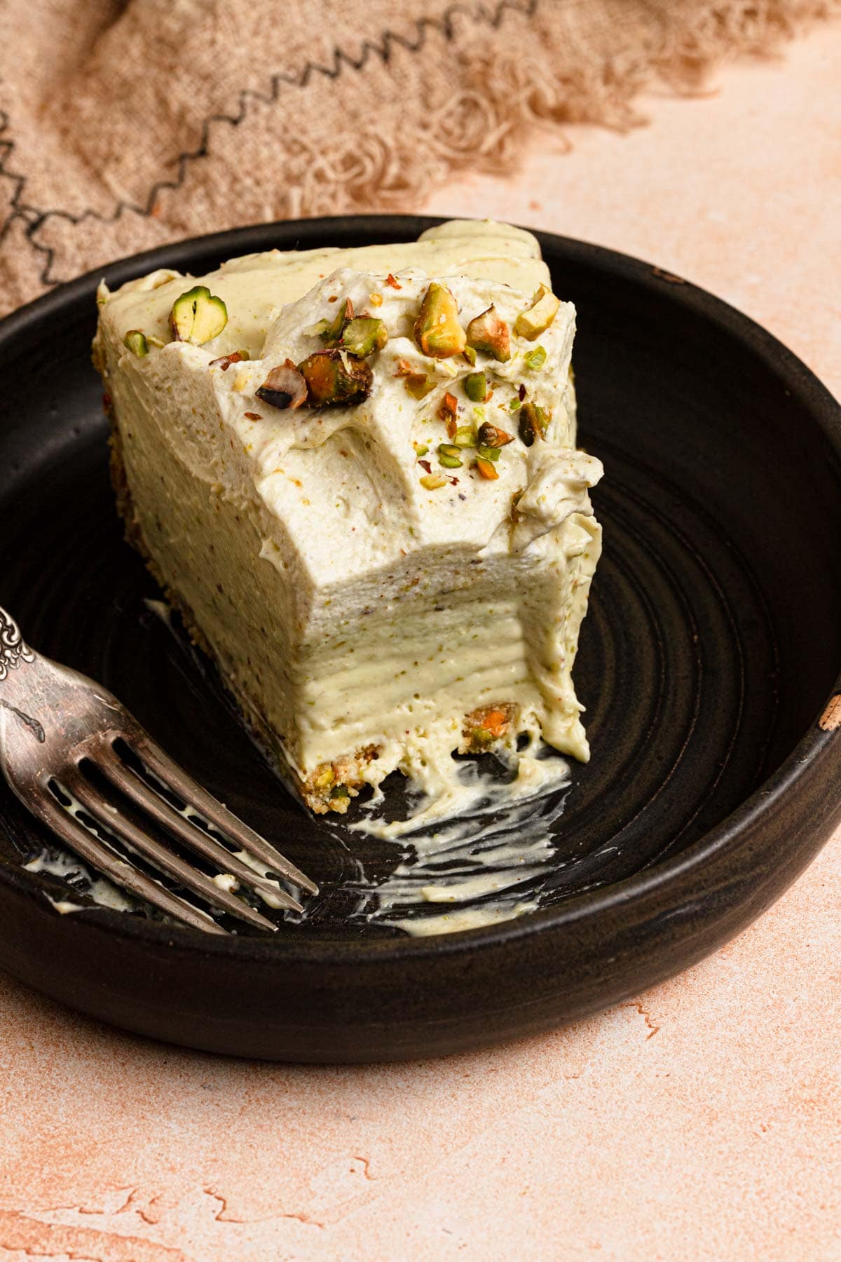 No bake pistachio cheesecake.