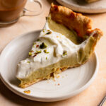 A slice of pistachio cream pie.
