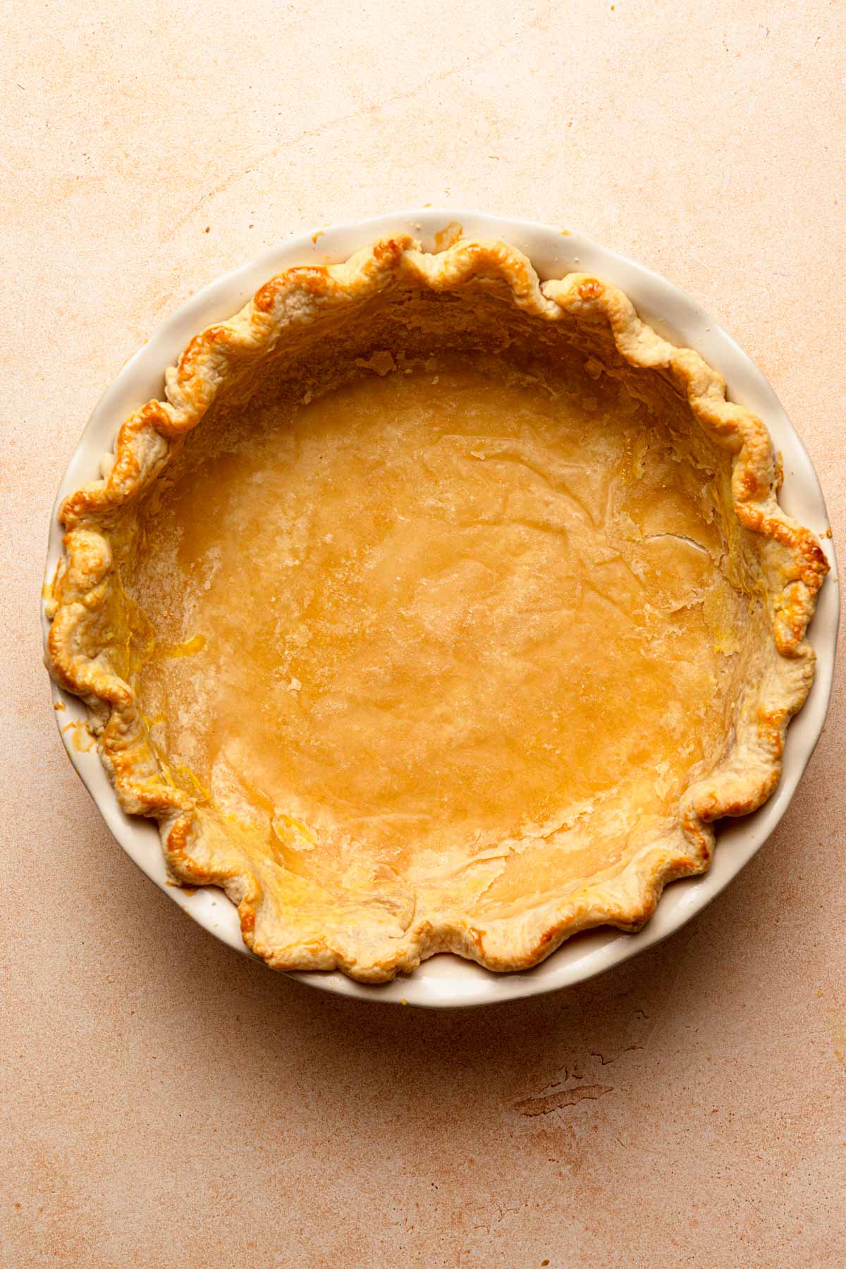 Partly baked pie crust.
