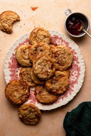 strawberry cookies on a plate.