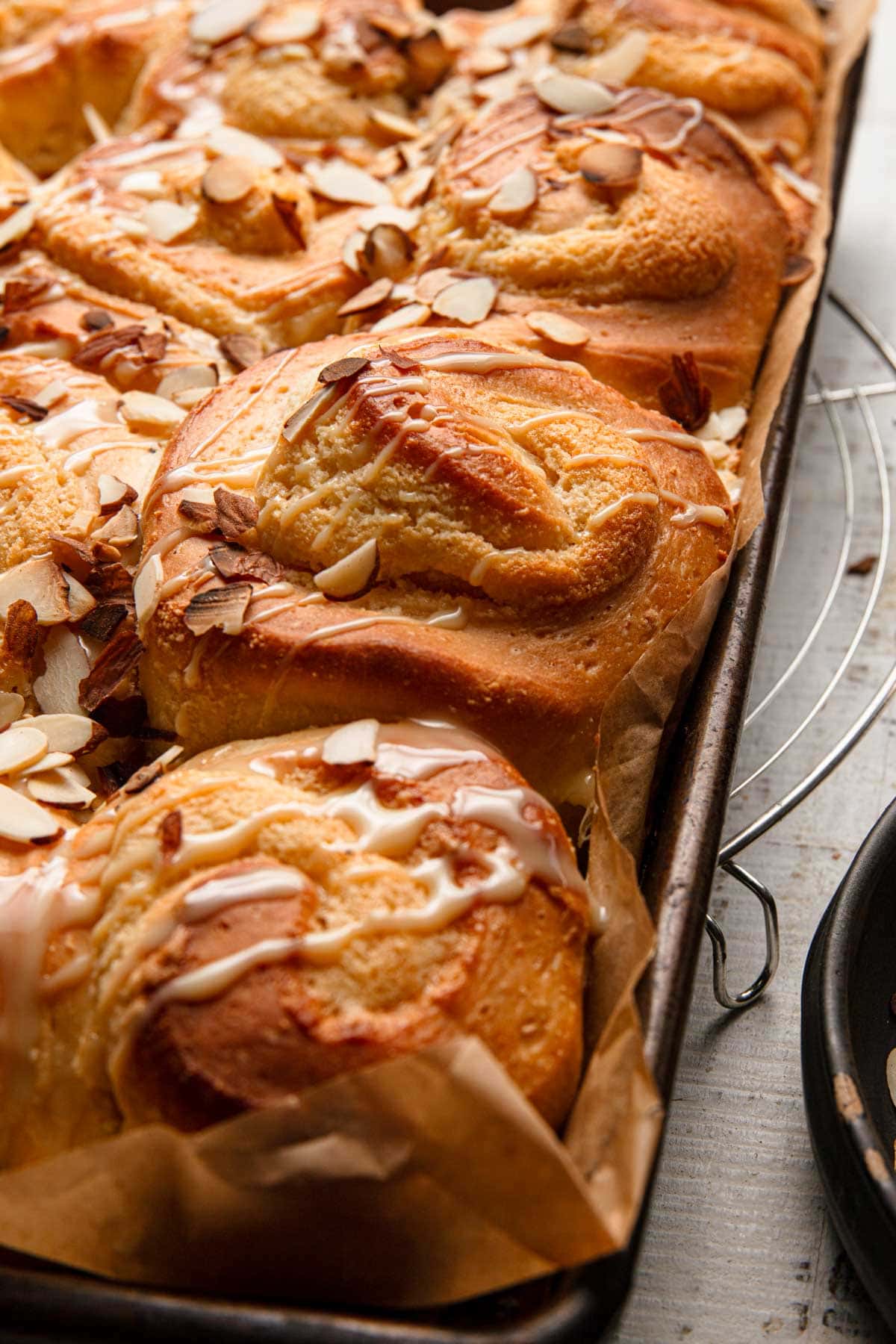 Sweet almond cream rolls.