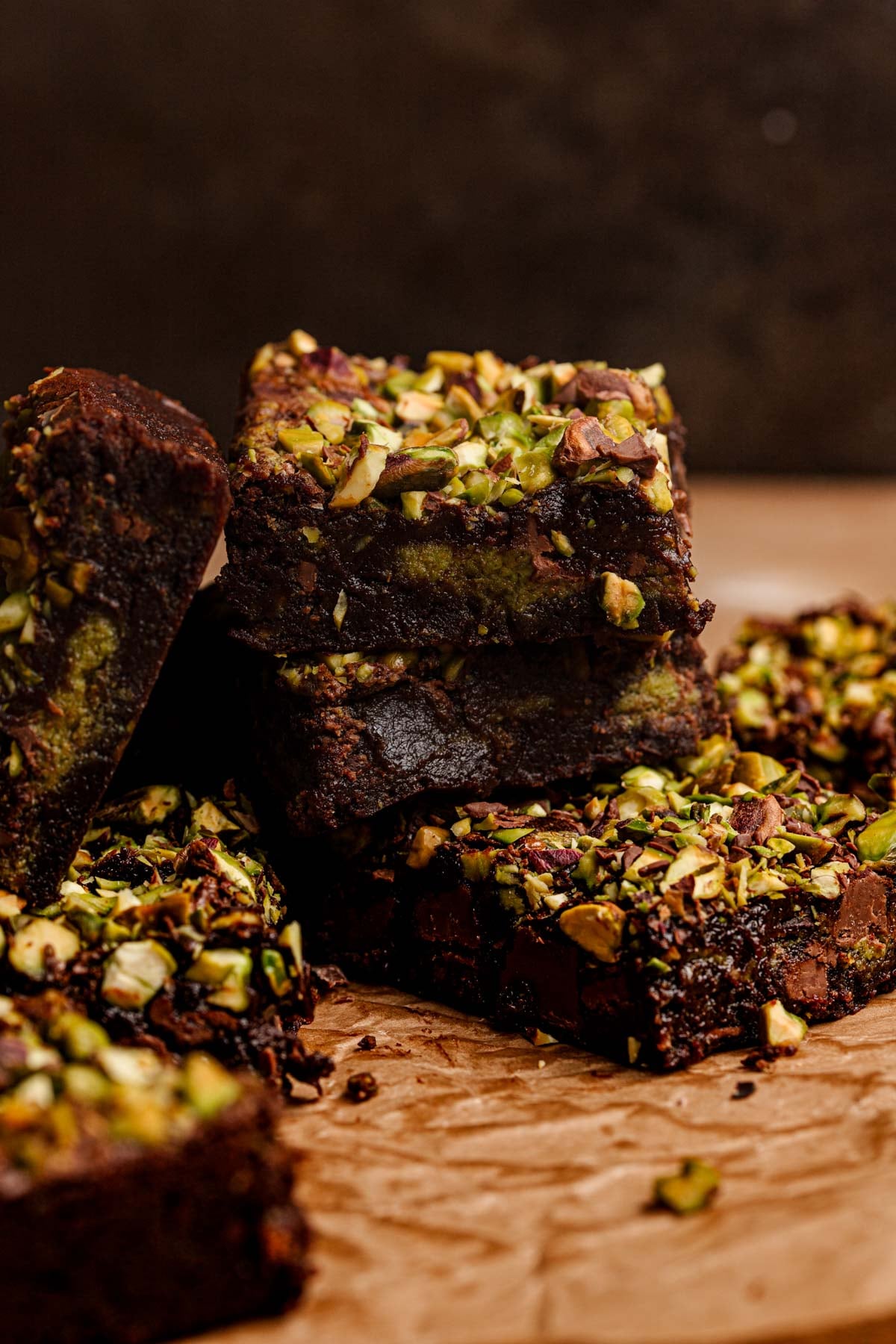 brownies filled with pistachio cream.