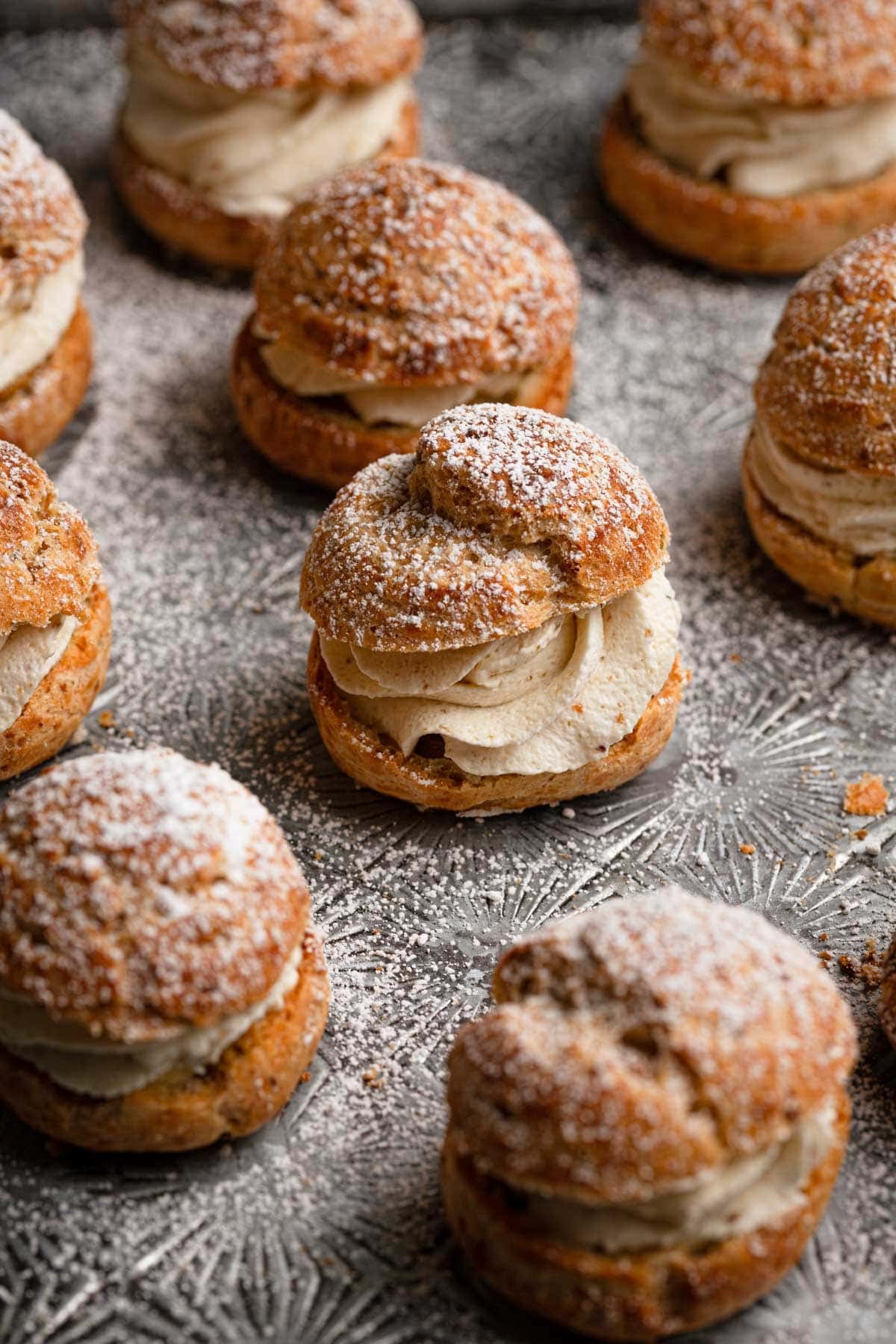 Pistachio cream puffs.