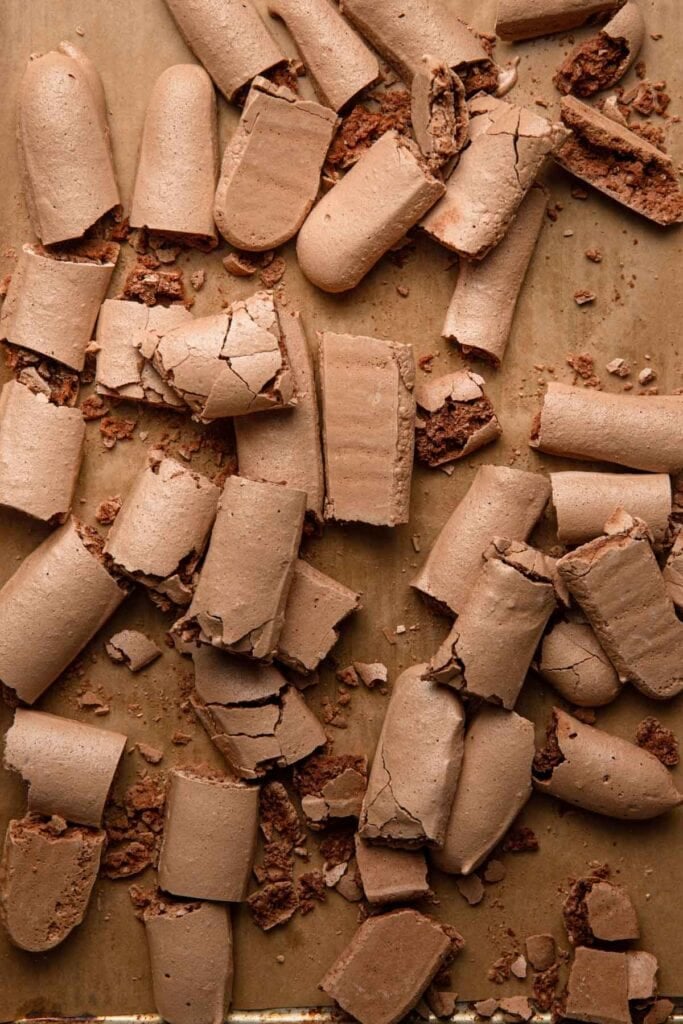 Broken meringue pieces.