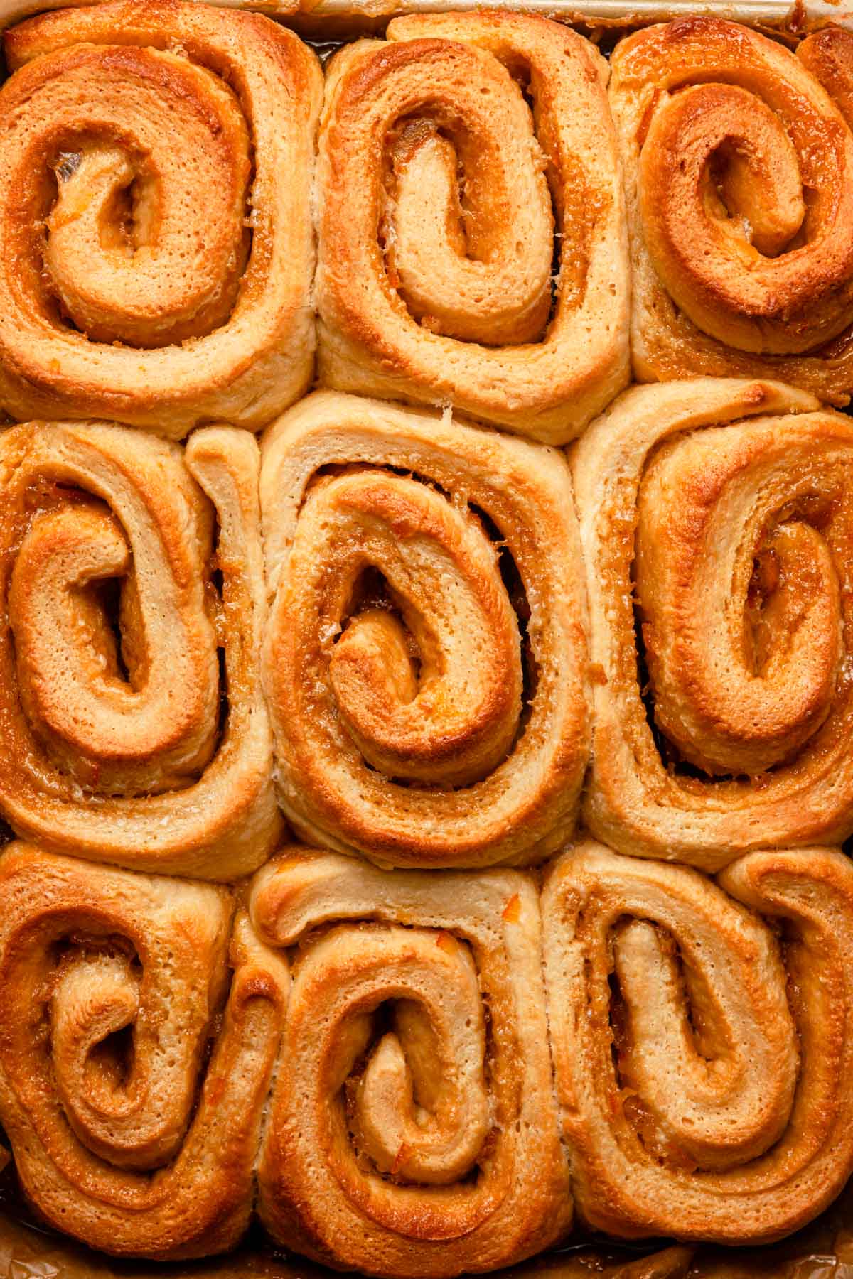Baked orange rolls.