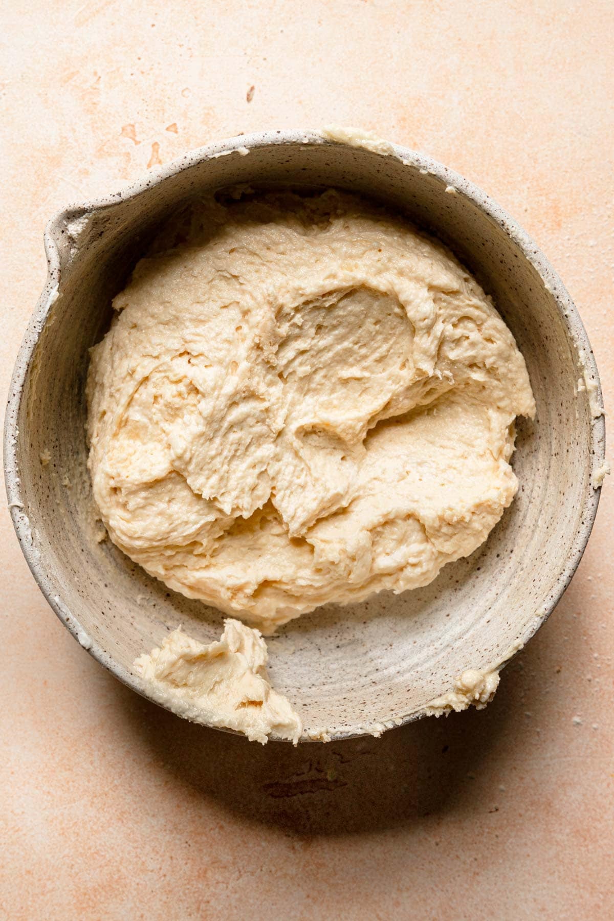 A bowl with cake batter.