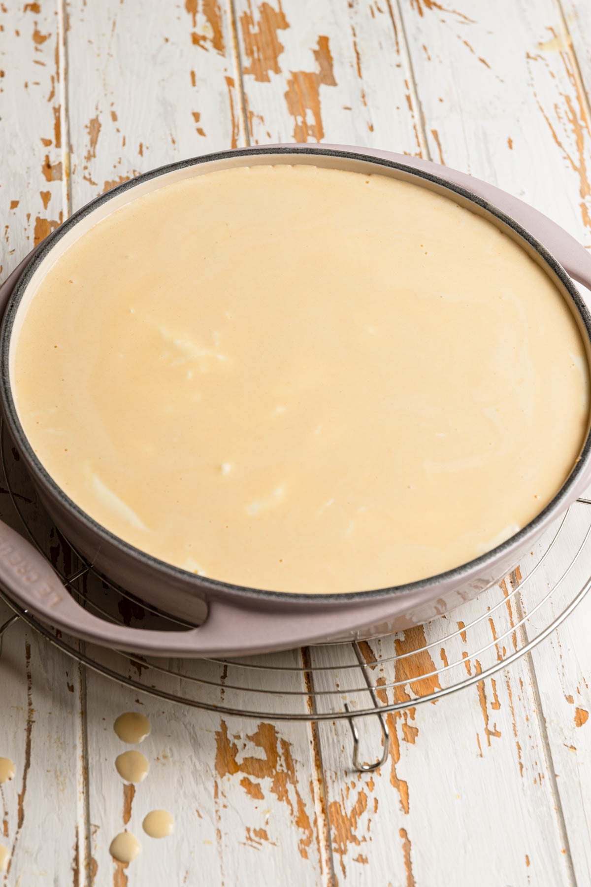 Unbaked blintzes casserole.